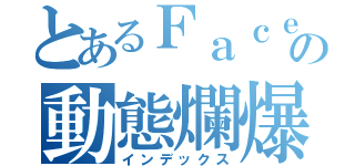 とあるＦａｃｅｂｏｏｋの動態爛爆了（インデックス）