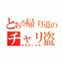 とある帰り道のチャリ盗難（仕方ないよぬ）