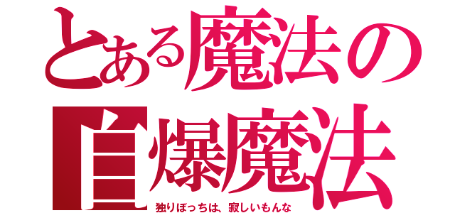 とある魔法の自爆魔法（独りぼっちは、寂しいもんな）