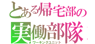 とある帰宅部の実働部隊（ワーキングユニット）