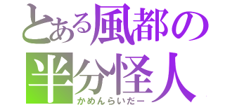 とある風都の半分怪人（かめんらいだー）