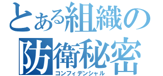 とある組織の防衛秘密（コンフィデンシャル）