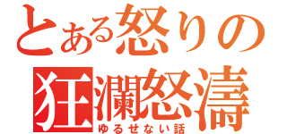 とある怒りの狂瀾怒濤（ゆるせない話）