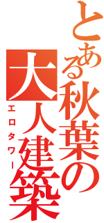 とある秋葉の大人建築（エロタワー）