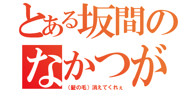 とある坂間のなかつがわ（（髪の毛）消えてくれぇ）