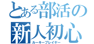 とある部活の新人初心者（ルーキープレイヤー）