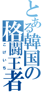 とある韓国の格闘王者Ⅱ（こげいち）