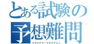 とある試験の予想難問（イマジナリークエスチョン）