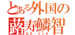 とある外国の蕗寿鱗智（ロス・リンチ）