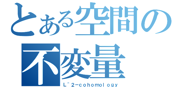 とある空間の不変量（Ｌ＾２－ｃｏｈｏｍｏｌｏｇｙ）