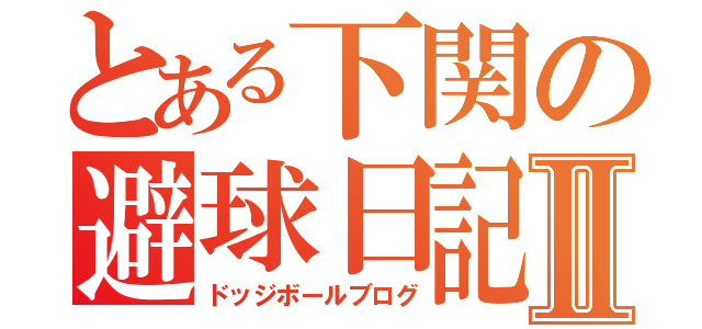 とある下関の避球日記Ⅱ（ドッジボールブログ）