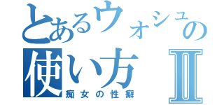 とあるウォシュレットの使い方Ⅱ（痴女の性癖）