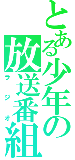 とある少年の放送番組（ラジオ）