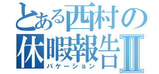 とある西村の休暇報告Ⅱ（バケーション）