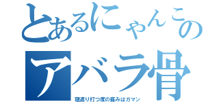 とあるにゃんこのアバラ骨（寝返り打つ度の痛みはガマン）