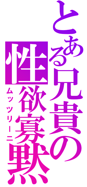 とある兄貴の性欲寡黙（ムッツリーニ）