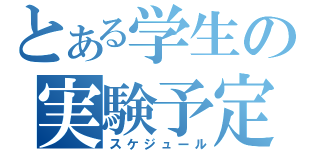 とある学生の実験予定（スケジュール）