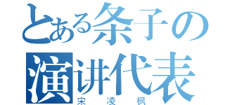 とある条子の演讲代表（宋凌枫）