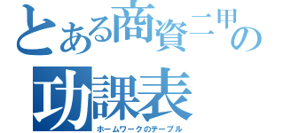 とある商資二甲の功課表（ホームワークのテーブル）