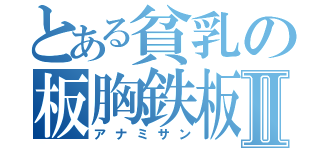 とある貧乳の板胸鉄板Ⅱ（アナミサン）