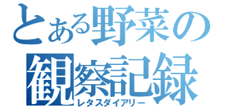 とある野菜の観察記録（レタスダイアリー）