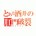 とある酒井の肛門破裂（ビックバン）