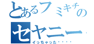 とあるフミキチのセヤニー（イっちゃった