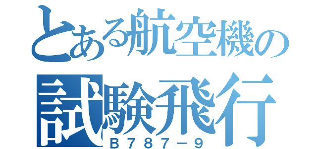 とある航空機の試験飛行（Ｂ７８７－９）