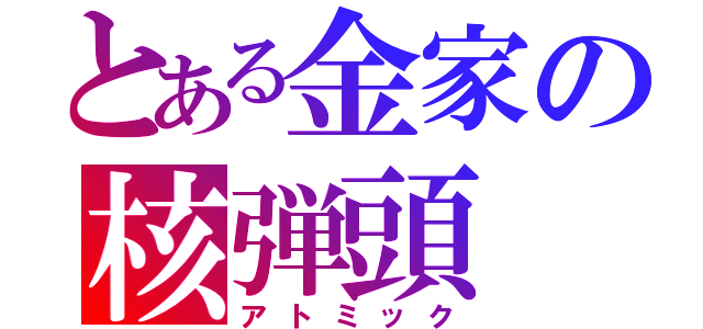 とある金家の核弾頭（アトミック）