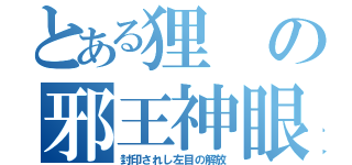 とある狸の邪王神眼（封印されし左目の解放）