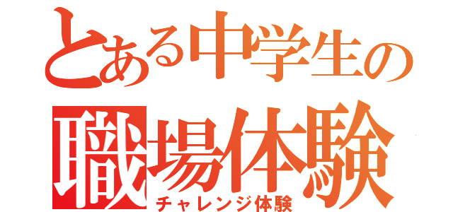 とある中学生の職場体験（チャレンジ体験）