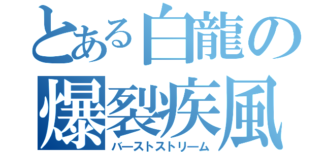 とある白龍の爆裂疾風弾（バ―ストストリ―ム）