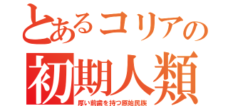 とあるコリアの初期人類（厚い前歯を持つ原始民族）