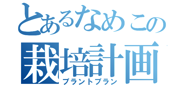 とあるなめこの栽培計画（プラントプラン）