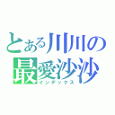 とある川川の最愛沙沙（インデックス）