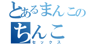 とあるまんこのちんこ（セックス）