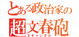 とある政治家の超文春砲（スキャンダル）