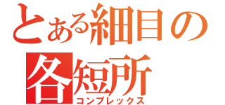 とある細目の各短所（コンプレックス）