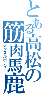 とある高松の筋肉馬鹿（マッスルボディー）