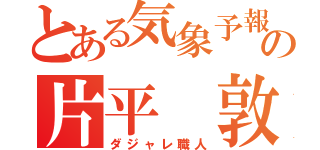 とある気象予報士の片平 敦（ダジャレ職人）