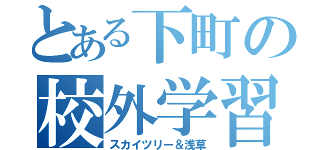 とある下町の校外学習（スカイツリー＆浅草）