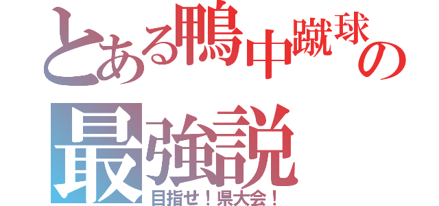 とある鴨中蹴球の最強説（目指せ！県大会！）