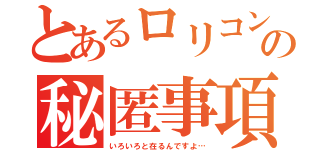 とあるロリコンの秘匿事項（いろいろと在るんですよ…）