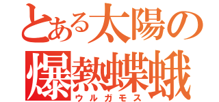 とある太陽の爆熱蝶蛾（ウルガモス）