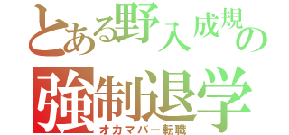 とある野入成規の強制退学（オカマバー転職）