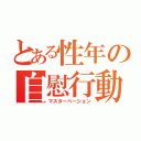 とある性年の自慰行動（マスターベーション）