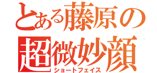 とある藤原の超微妙顔（ショートフェイス）