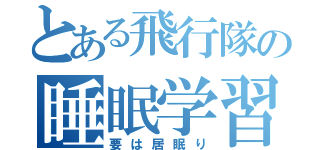 とある飛行隊の睡眠学習（要は居眠り）