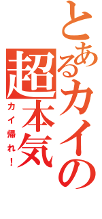 とあるカイの超本気（カイ帰れ！）