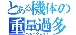 とある機体の重量過多（ヘビーウェイト）